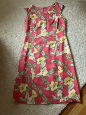 Tommy Bahama Pink Coral Silk Floral Dress